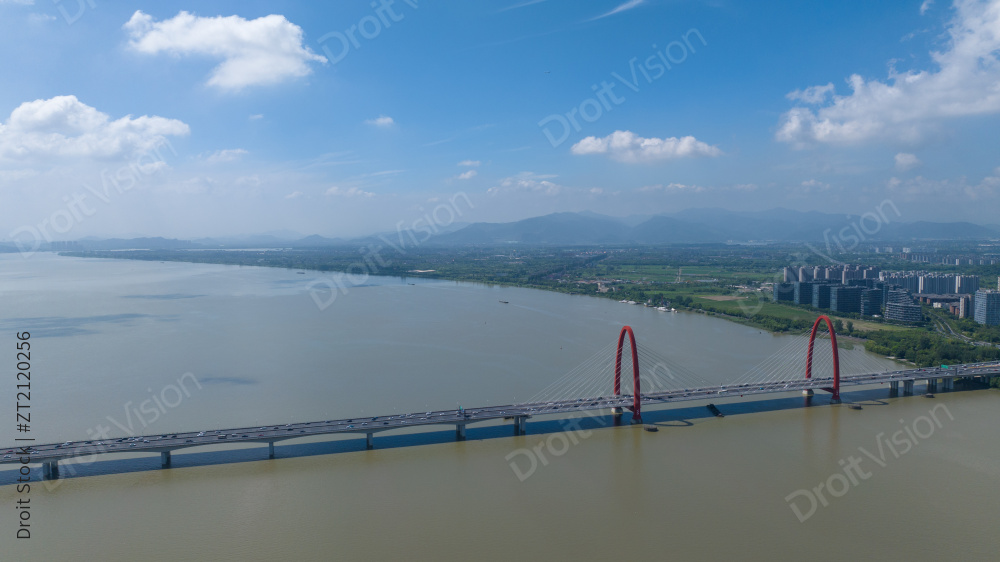 航拍杭州之江大桥图片