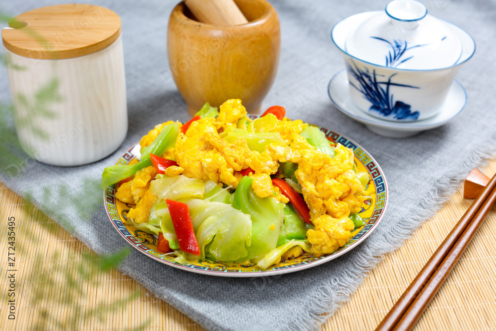 包菜炒鸡蛋图片
