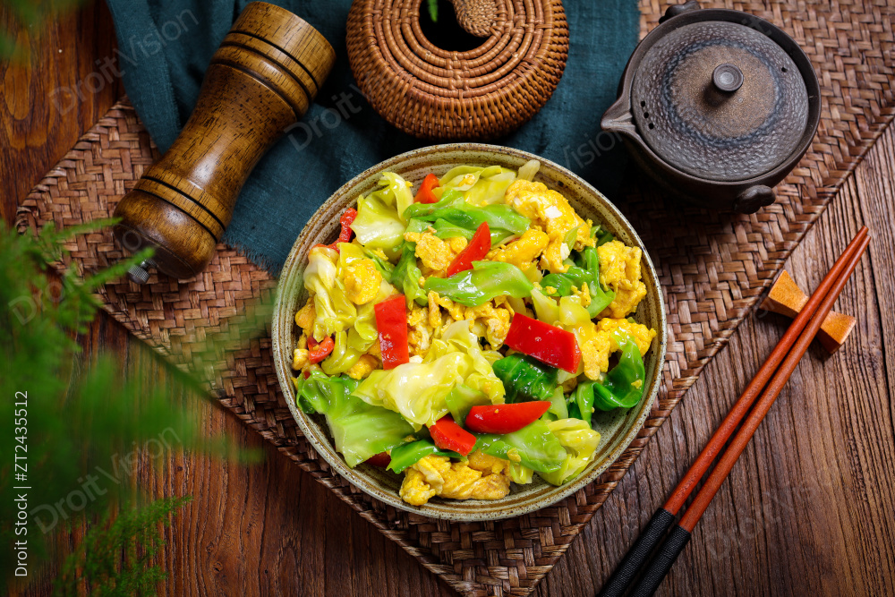 包菜炒鸡蛋图片