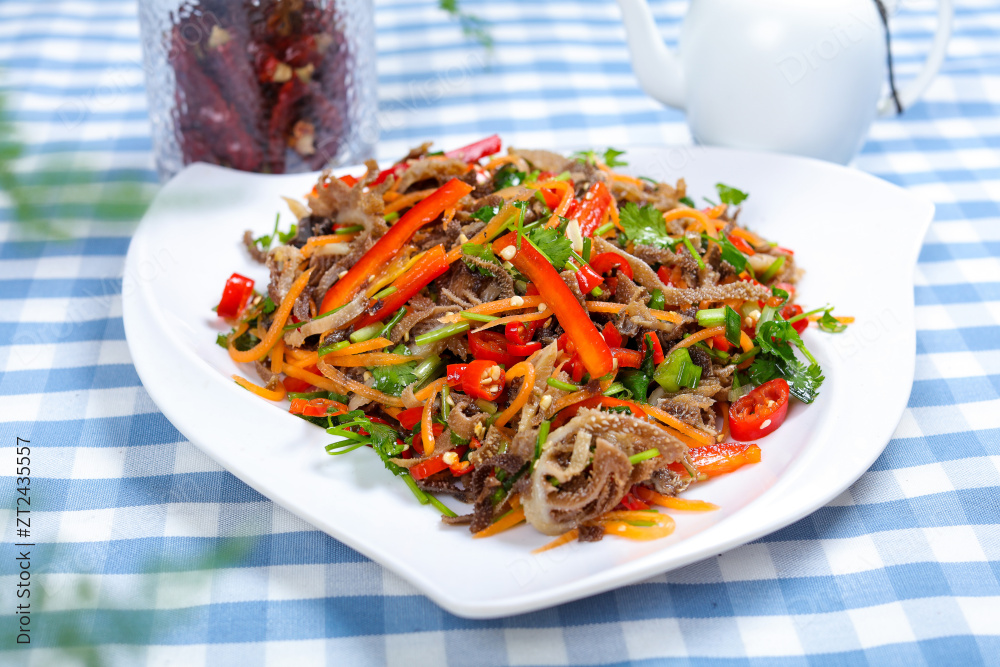 凉拌黑毛肚丝图片