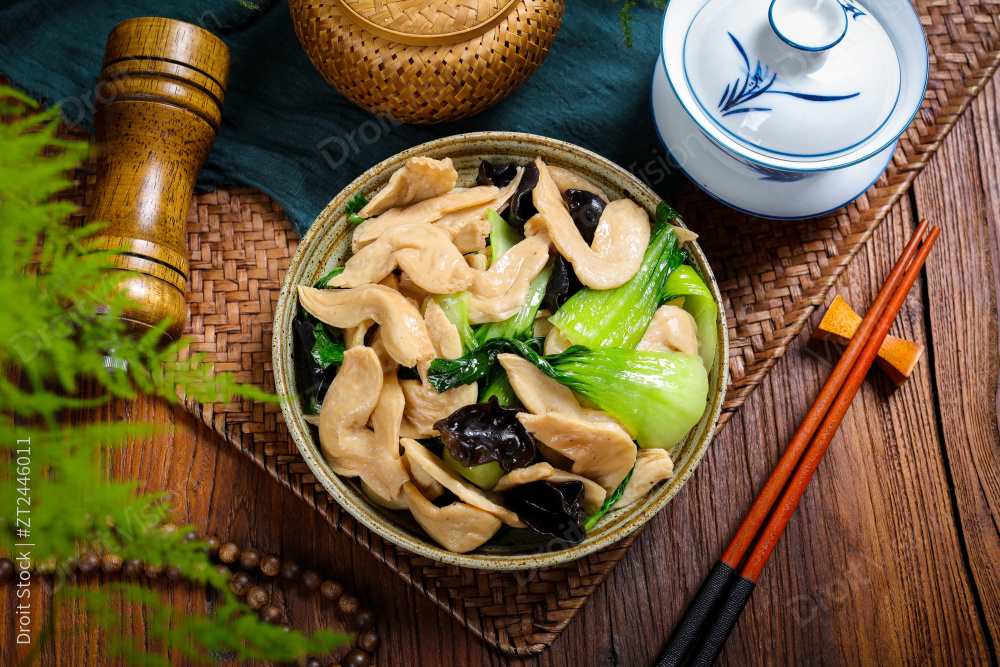 青菜炒素鸡翅图片