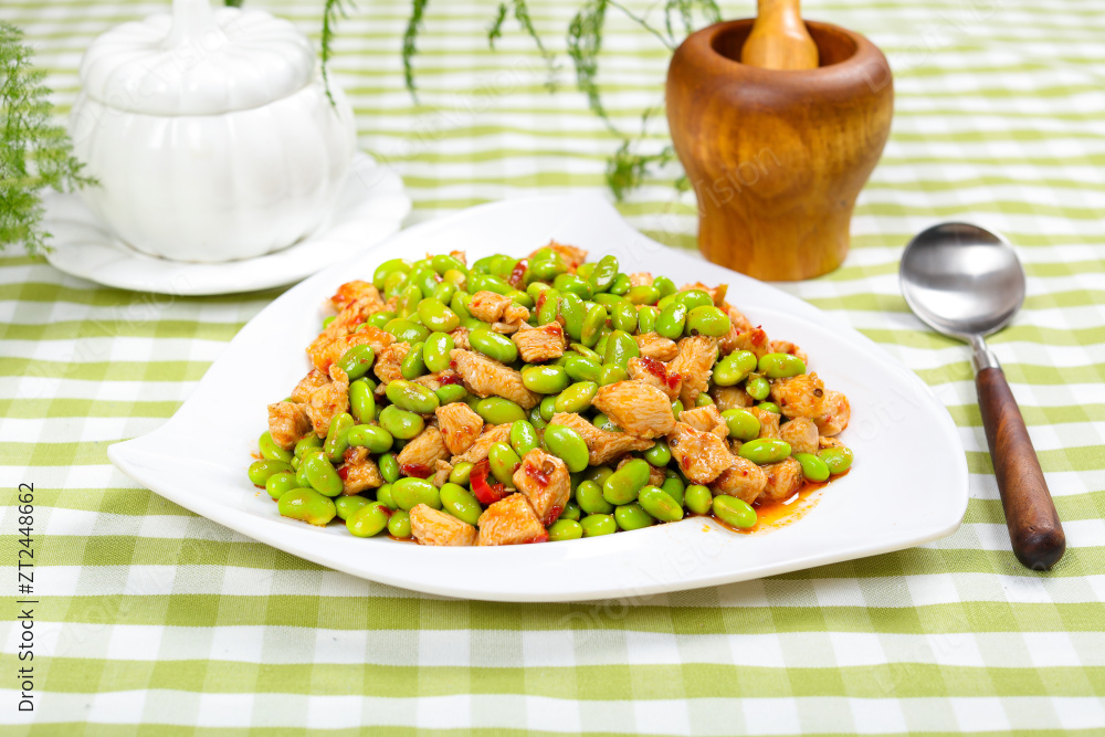 毛豆炒鸡胸肉图片