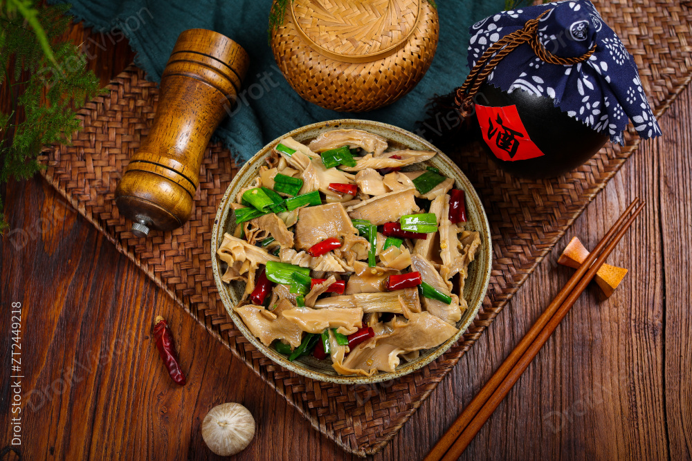 蒜苗炒笋干9图片