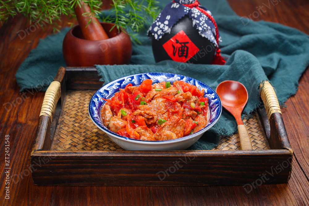 番茄炒里脊肉片图片