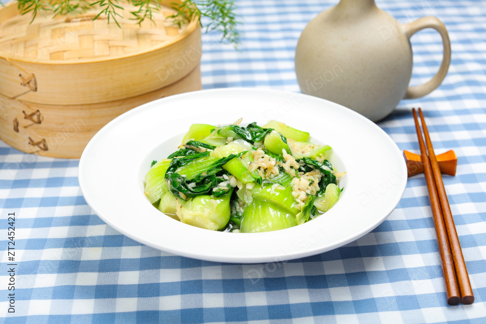 虾皮炒油菜图片