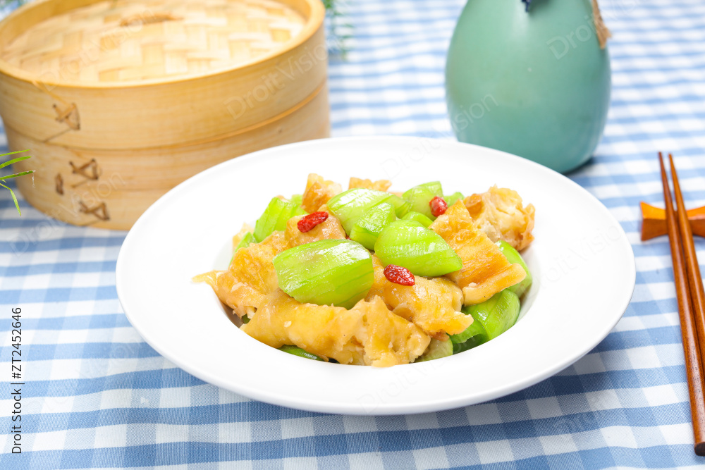 油条炒丝瓜图片