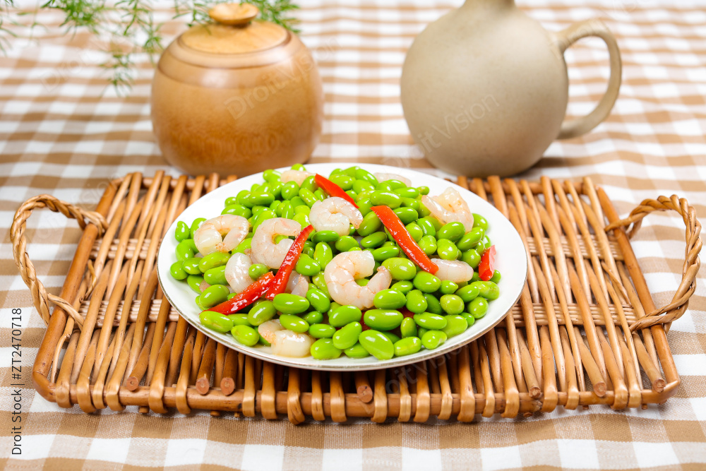 毛豆炒虾仁图片
