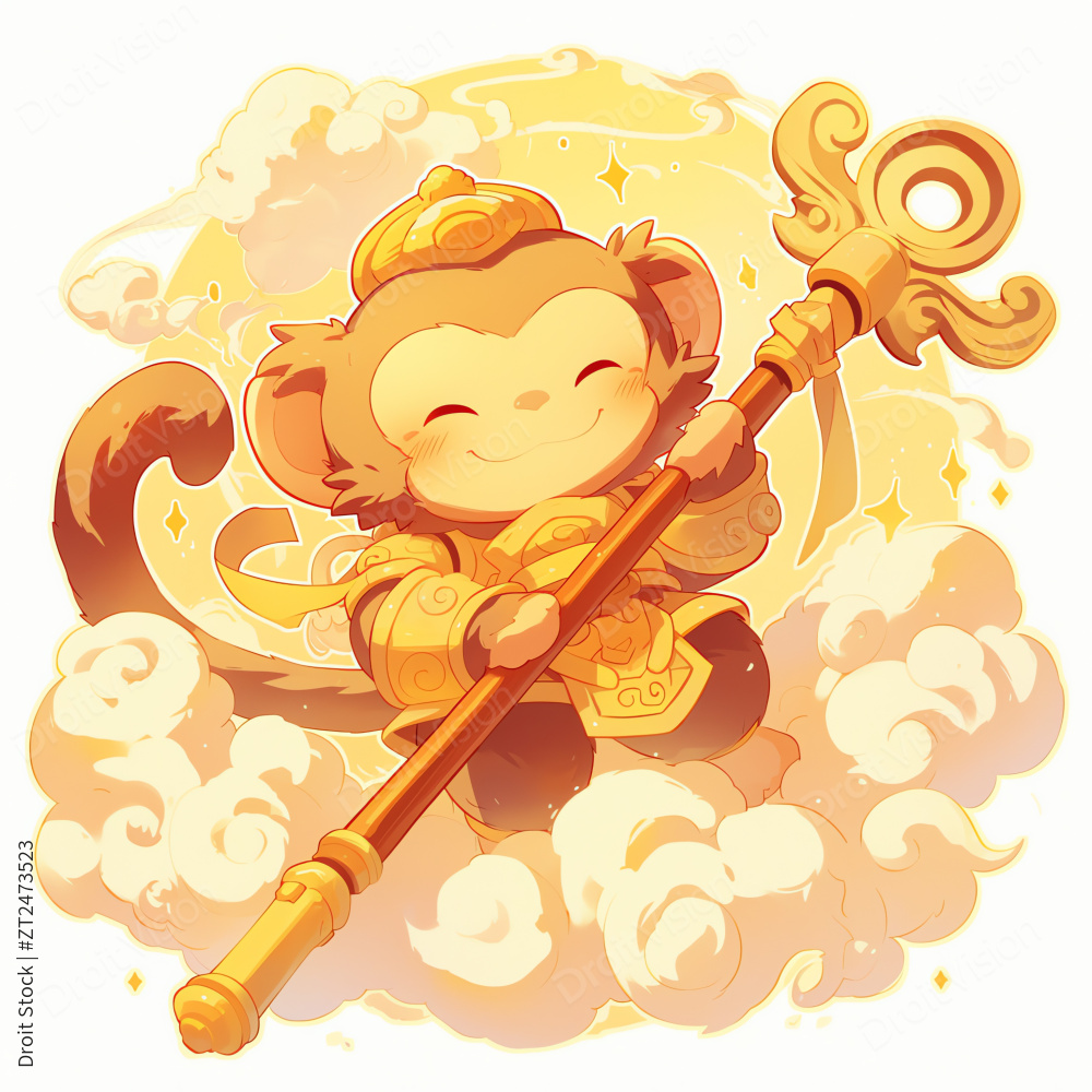 猴子AIGC位图插画图片