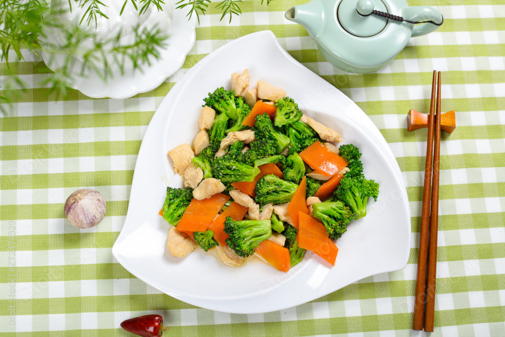 西蓝花炒鸡胸肉图片