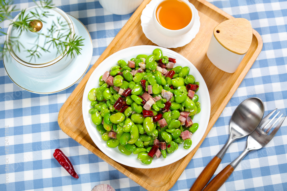 蚕豆仁炒火腿丁图片
