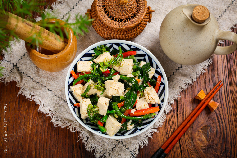 菜心炒冻豆腐图片