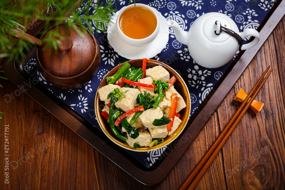 菜心炒冻豆腐图片