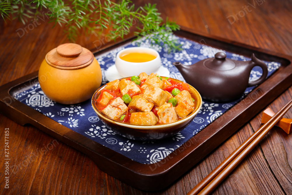 茄汁豌豆炒豆腐图片