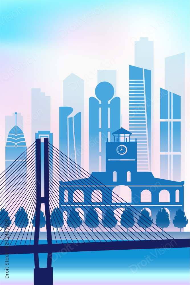 中国江苏省无锡市城市天际线矢量插画图片