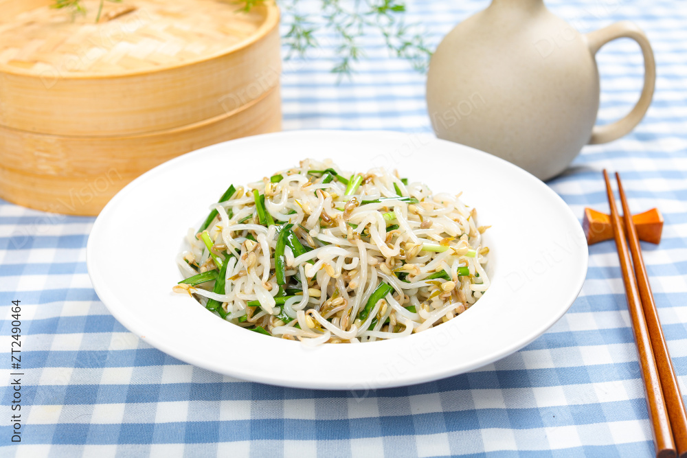 韭菜炒豆芽图片