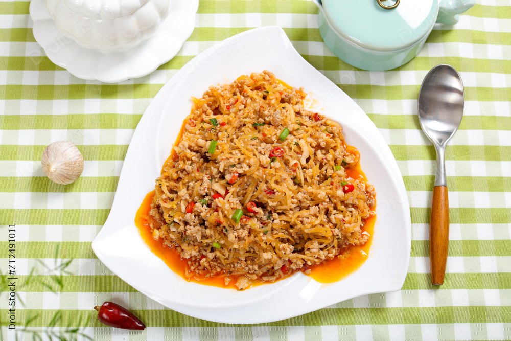 萝卜丝炒肉沫图片