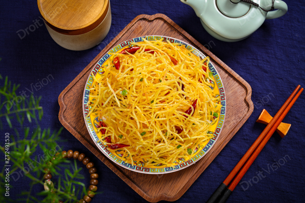 油炸土豆丝图片