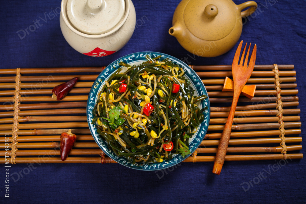 海带丝凉拌豆芽图片