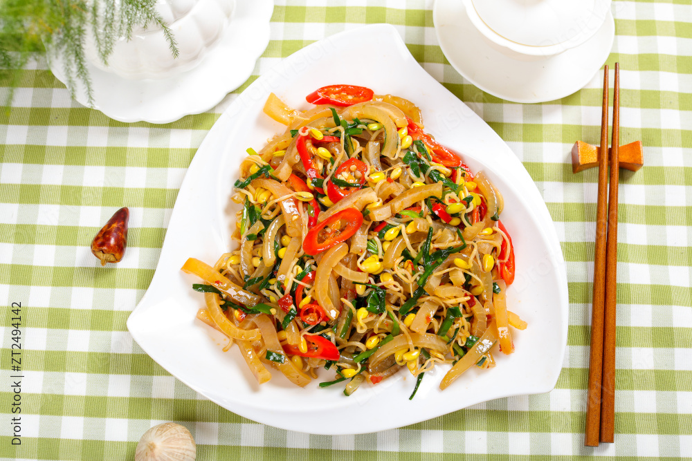 豆芽炒猪皮图片