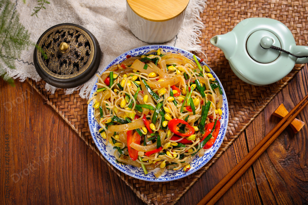 豆芽炒猪皮图片