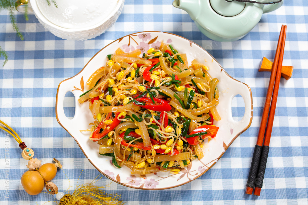 豆芽炒猪皮图片