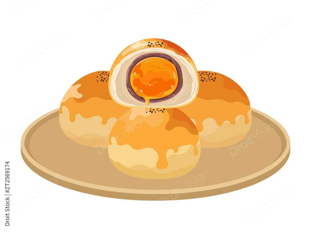 矢量中式甜品蛋黄酥图片