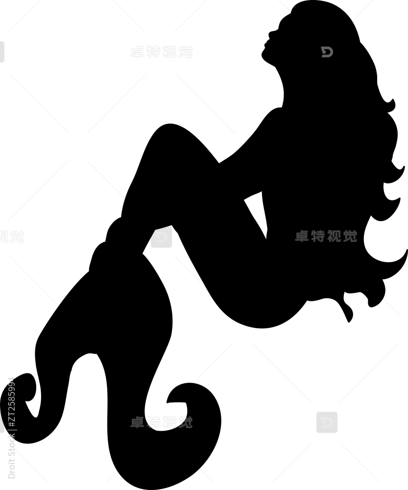 美人鱼剪影素材 - SVG免抠素材图片