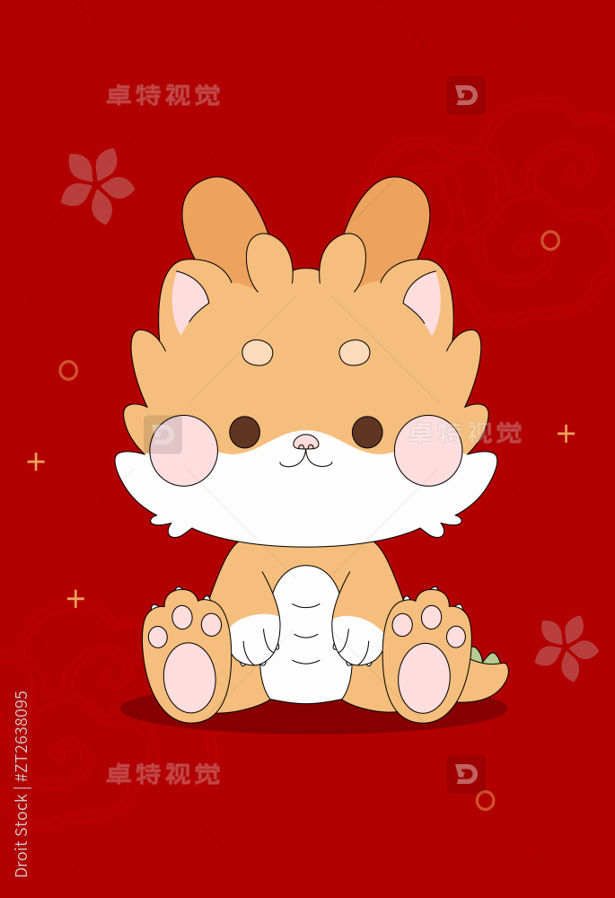 可爱卡通小龙宝宝形象插画图片