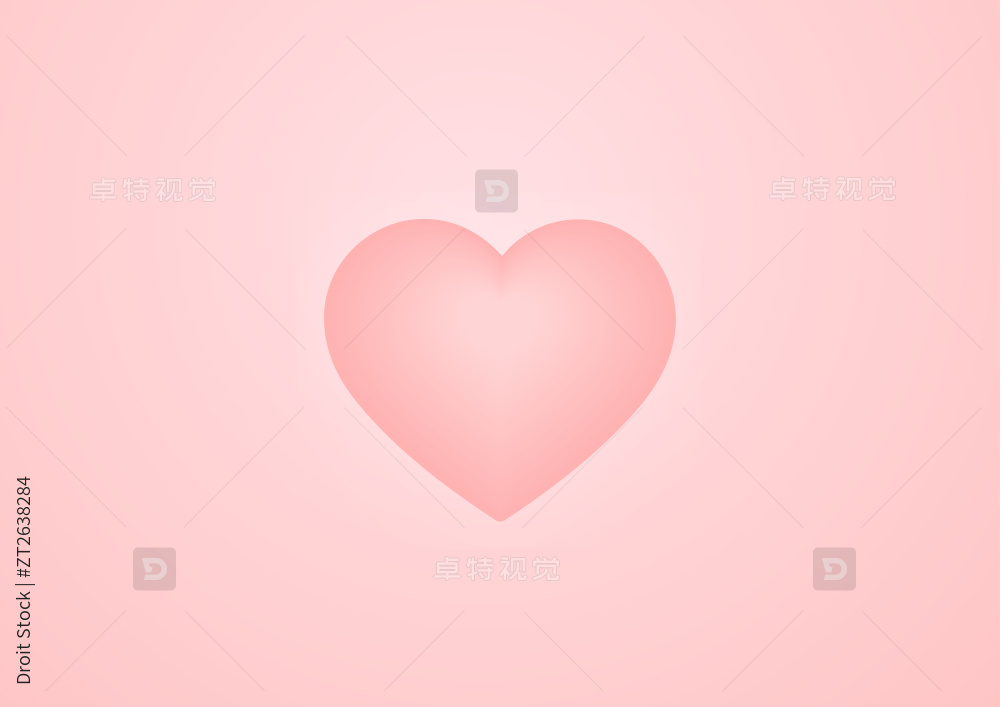 一颗简单的粉色桃心图片