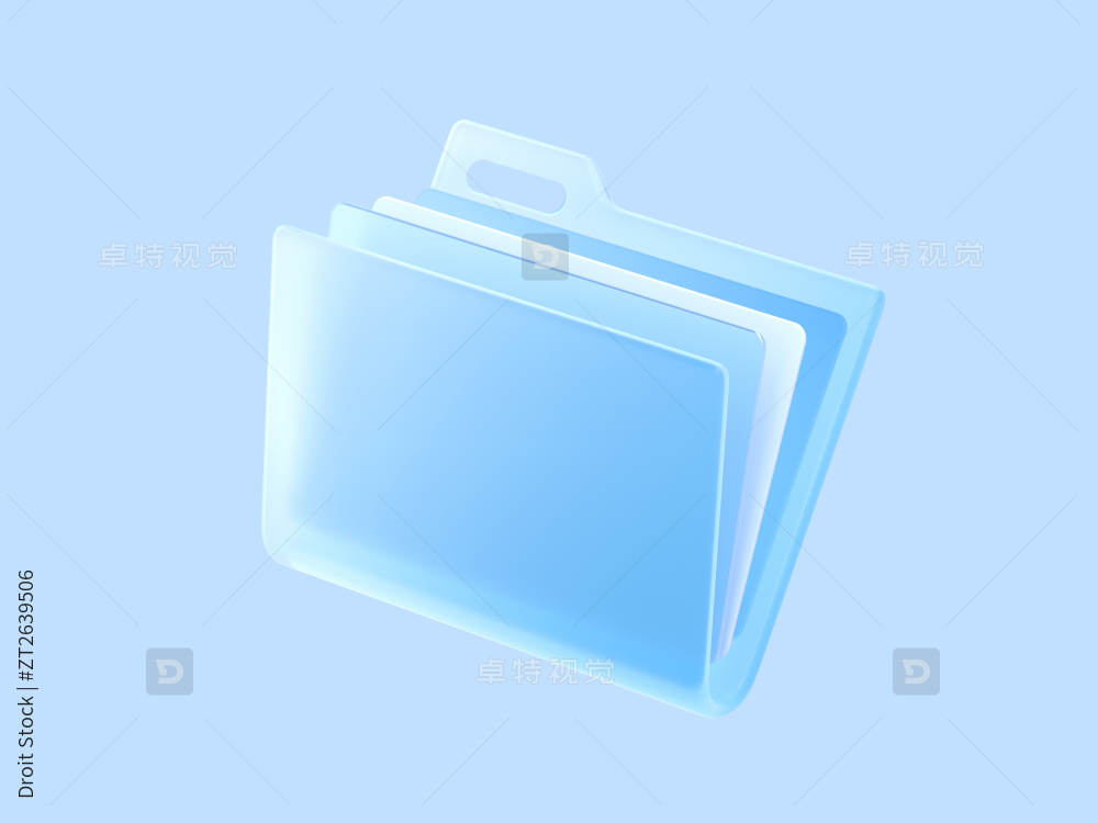 科技蓝毛玻璃办公档案文件夹智能概念图标图片