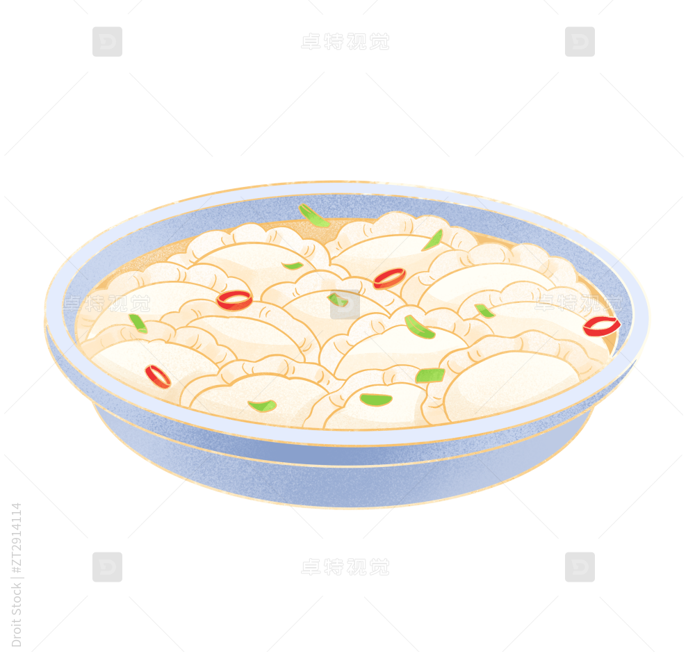 简约扁平饺子节日插画图片