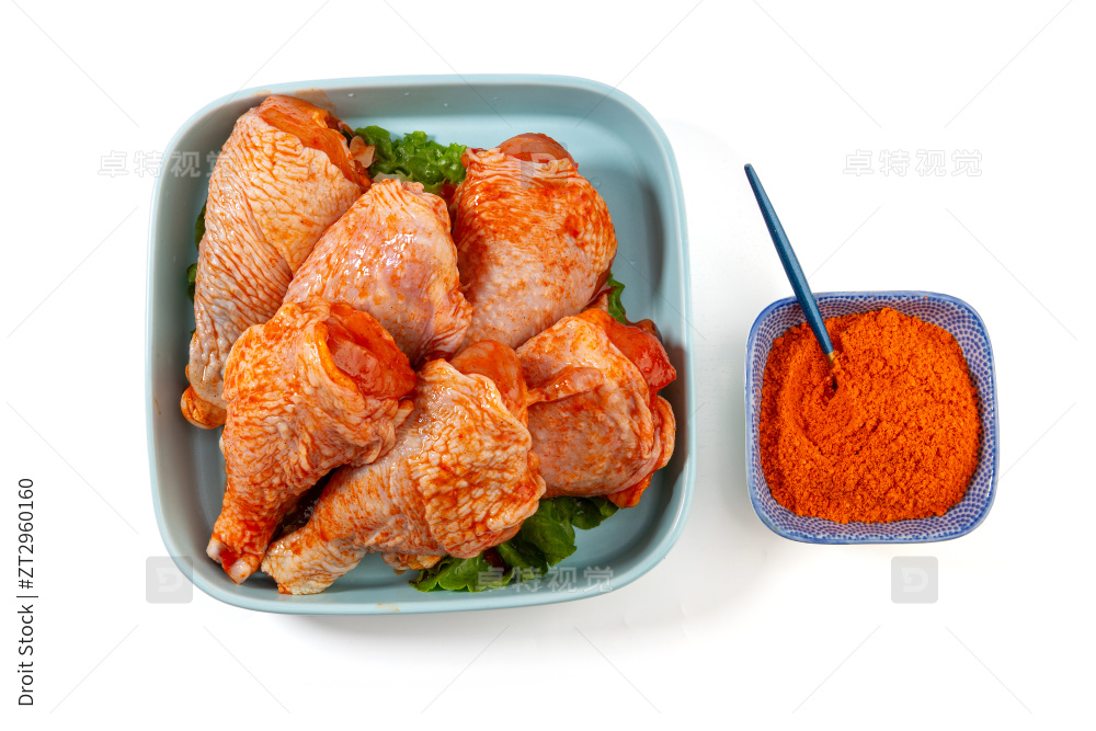 奥尔良腌琵琶腿生鲜食材特写图片