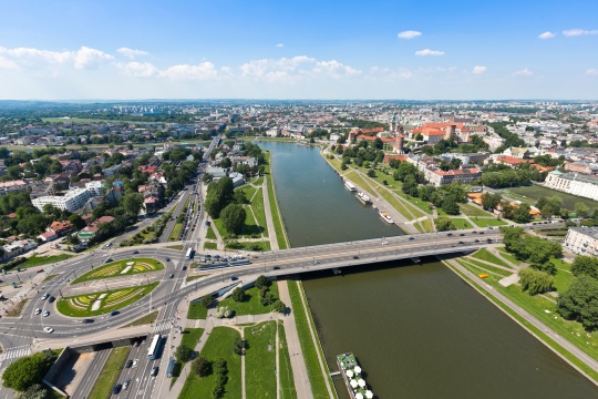 鸟瞰克拉科夫城市景观