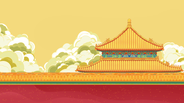 故宫国风插画壁纸