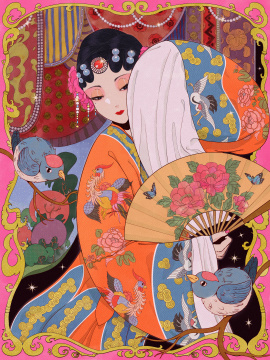 复古装饰风京剧女子