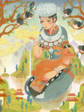 中国风春天女神