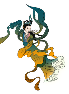 古代嫦娥人物手绘立绘插画