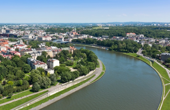鸟瞰克拉科夫城市景观