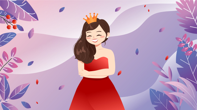 女神节女生站在花丛海报