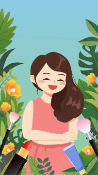 女神节女生站在花丛