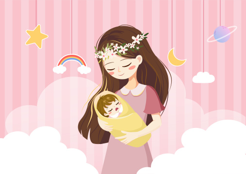 母亲怀抱婴儿