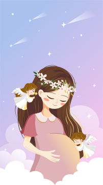 孕妇和两个天使