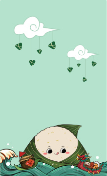 端午节龙舟粽子插画