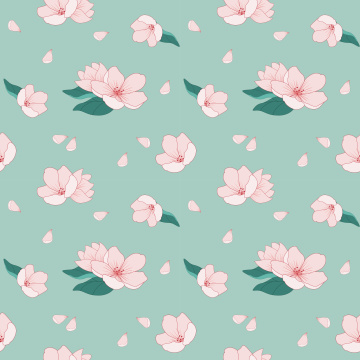 无缝平铺桃花图案