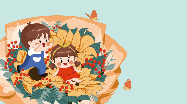 女生抱着鲜花束