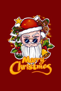 圣诞节圣诞老人国潮插画海报