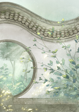 中国风庭院插画