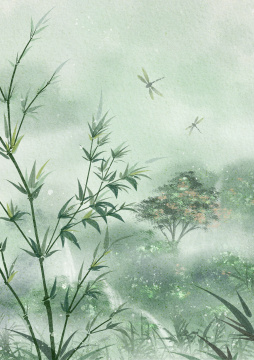 水墨画竹林