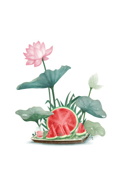 夏天的西瓜与荷