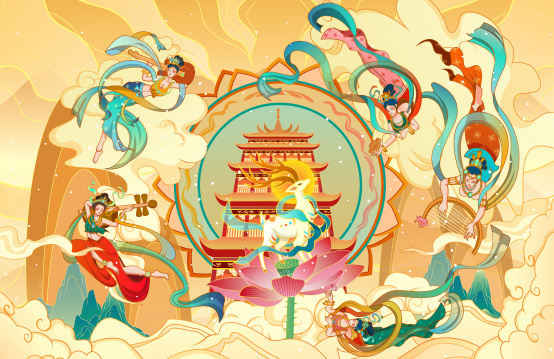 国潮风敦煌飞天仙女